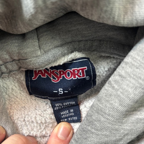 Vintage JanSport Pittsburg Hoodie Mens Small Gray Location Y2K Collegiate - Picture 4 of 10